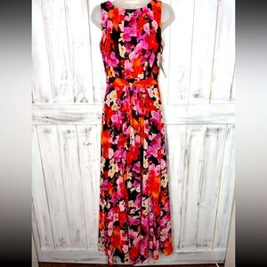 Eliza J Floral Maxi Dress - Pink, Red, Black